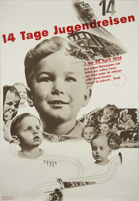 14 Tage Jugendreisen, 7. bis 22 April 1934., auf jeden Reisenden mit, Billet Zur vollen Taxe, ein kind unter 16 Jahren, oder zwei kinder unter 12 jahren. Frei.