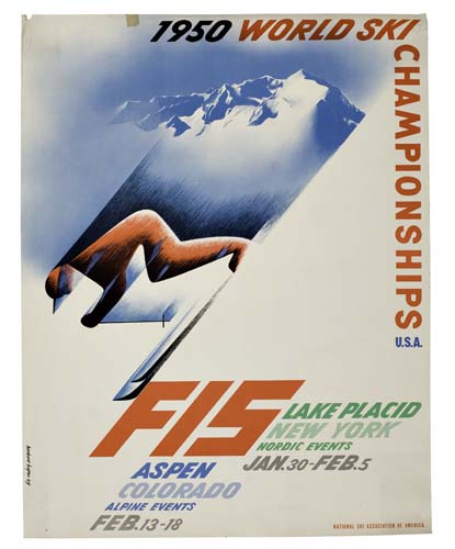 1950 World Ski, Championships U.S.A, Fis Lake Placid new york nordic Events Jan.30-Feb.5, Aspen, Colorado, Alpine Events Feb.13-18