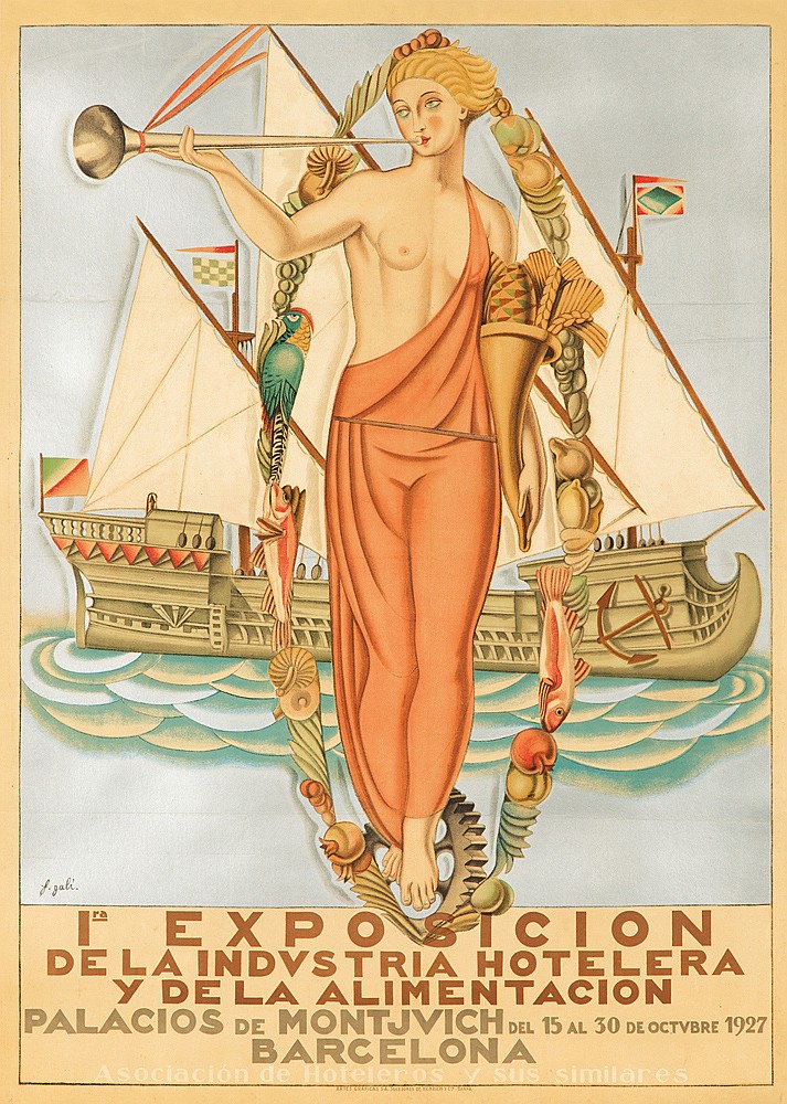 Exposicon, Dela Indvstria Hotelera, Y Dela Alimentalera, PalaCols De Montjlimentacion, Palaclos, De Montjvich Del 15 Al 30 De Octvbre 1927, Barcelona