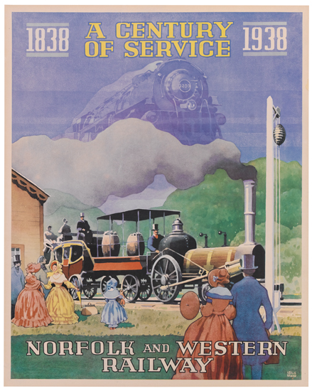 1938, A Century Of Service, 1938,  Norfolk And Western Railway