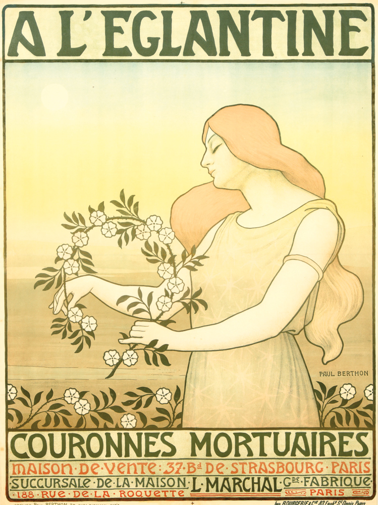 A L’Eglantine, Couronnes Mortuaires, Maison De Vente 37.Bd De.Strasbourg.Paris, Succursale.De.La.Maison.L.Marchal.GDE.Fabrique., 188.Rue.De.La.Rooquette, Paris