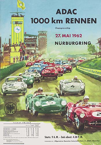ADAC, 1000 Km Rennen, Championship, 27. Mai 1962, Nurburgring, Starts: 9 A.M- Ends About: About 4.30 P.M