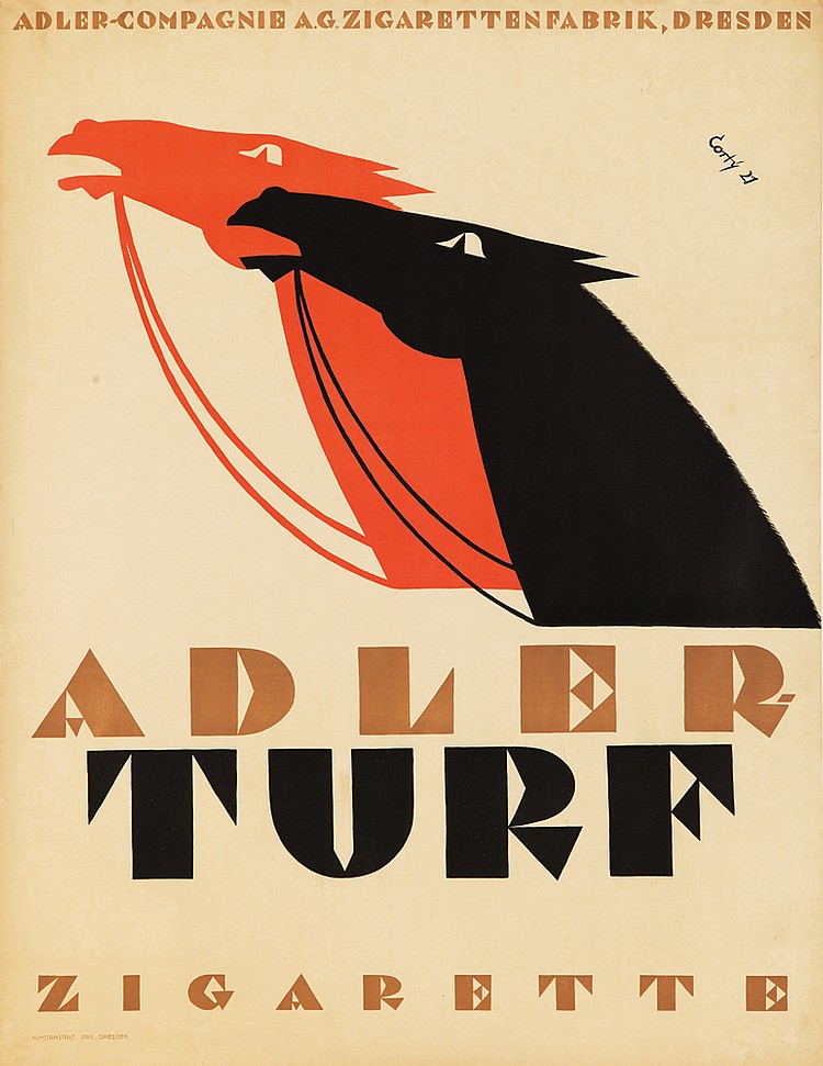 Adler-compagnie A.G.Zigarettenfabrik, Dresden, Corty 21, Adler, Turf, Zigarette,