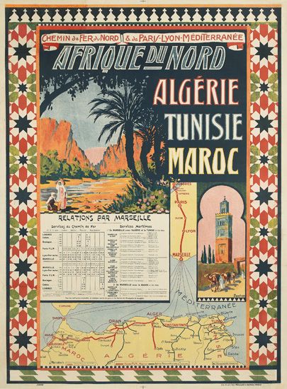 Chemin De Fer De Nord & De Paris-Lyon-Mediterranee Afrique Du Nord Algerie Tunisie Maroc Relations Par Marseille