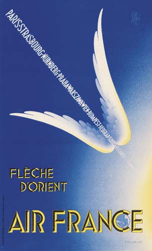 Paris Strasbourg Nurnberg Praha Warszawa Wien Budapest Beograd, Fleche, D’orient, Air France