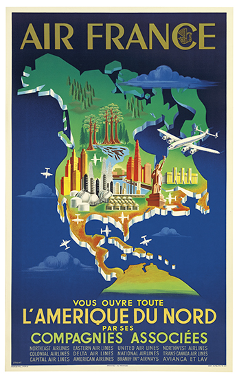 Air France L’amerique Du Nord Vous Ouvre Toute Par Ses Compagnies Associees Northeast Airlines Colonal Airlines Capital Air Lines Eastern Air Lines Delta Air Lines American Airlines United Air Lines National Airlines Braniffin Airways Northwest Airlines Transcanada Airlines Avianca Et Lav