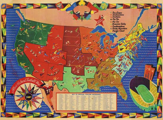 Albert Richard, Football Map Key To Official College Programmes