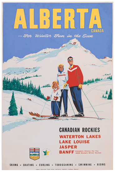 Alberta, Canada, Tot Winfs Tun In the suk, Canadian Rockies, Waterton Lakes Lake Louise Jasper Banff, Skiing Skating Curling Tobogganing Swimming Riding