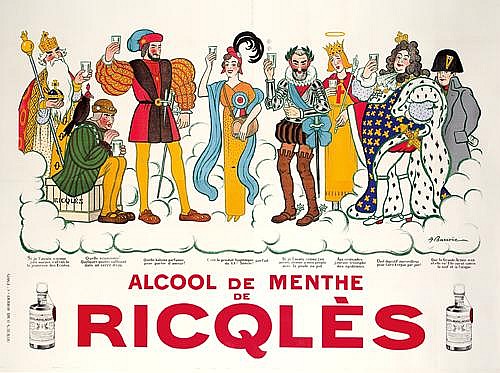 Alcool de menthe, de, Ricqles, affiches d’art robert & c” paris.