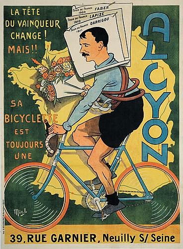 Alcyon, 39. Rue Garnier, Neuilly S/ Seine, La Tete, Du Vainqueur, Change!, Mais!!, Sa, Bicycletete, Est, Toujours, Une