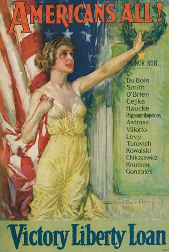 Americans All!, Monor Roll, Du Bois, Smith, O’Brien, Cejka, Haucke, Pappandrikopolous, And Rassi, Villotto, Levy, Turovich, Kowalski, Chriczanevicz, Knutson, Gonzales, Victory Liberty Loan
