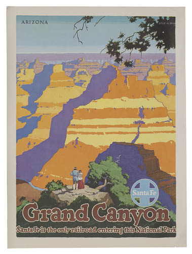 Arizona, Grand Canyon, Santa Fe Is The Only Railroad Entering This National Park