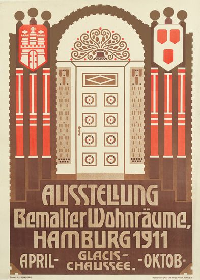 Ausstellung, Bemalter Wohnraume, Hamburg 1911 April- Glacis-Chaussee.-Oktob.