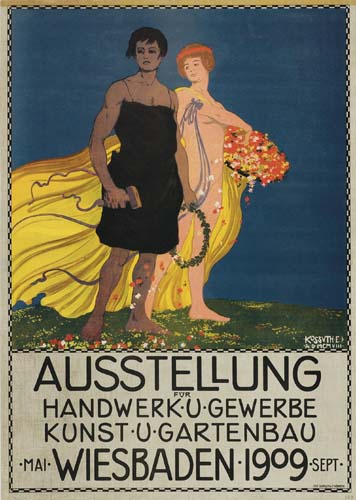 Ausstellung, Handwerk. U .Gewereb, Kunst .U. Gartenbau, Mai Wiesbaden.1909-Sept