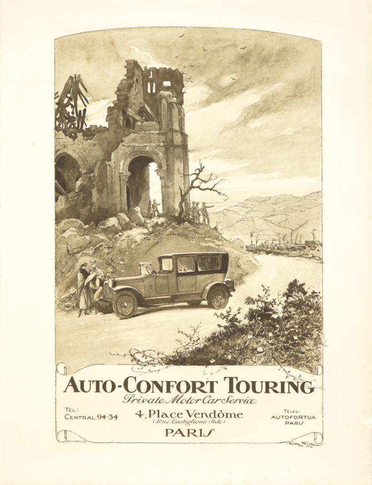 Auto-Confort Touring, Frivate Motor Careservice, Tel;, Central 94+34 4, Place Vendome, (Rue Castiglione Side) Tele, Autofortua, Paris