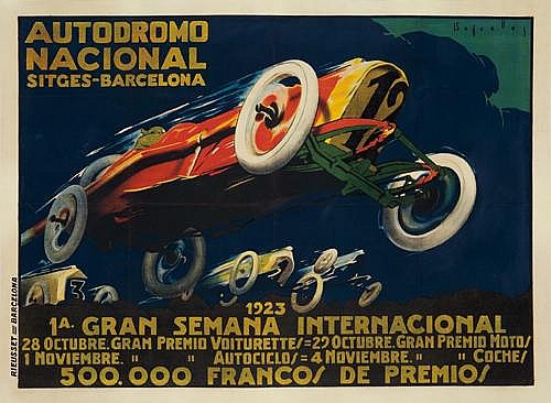Autodromo, Nacional, Sitges Barcelona, 3, 1a. Gran Semana Internacional, 1923, 28 Octubre Gran Premio Voiturette/= 29 Octubre. Gran Premid Moto/, 1 Noviembre. ”   ” Autociclo/ = 4 Noviembre. ”  ” Coche/, 500.000 Francos De Premios