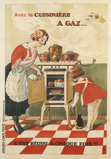Avec La Cuisinière A Gaz, C’Est Reussla Chaque Fois!!!, Affiches-Camis Paris