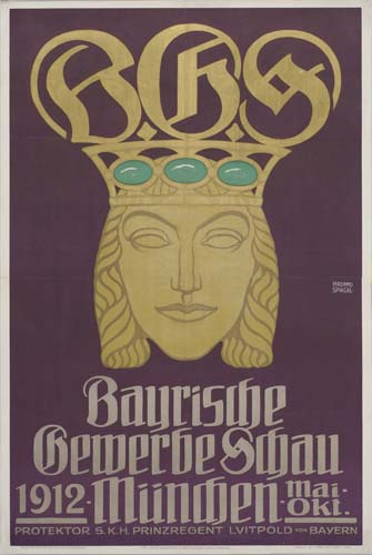 Bayrische, Gemerbe Scbau, 1912.Miinchen., Mai., Oki., Protektor S.k.H.Prinzregent Lvitpold Bayern