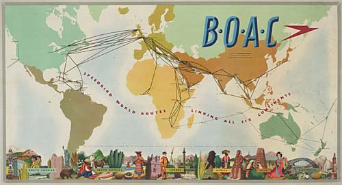 B.O.A.C, Spe World Routes Limning All Six Comtrmanti