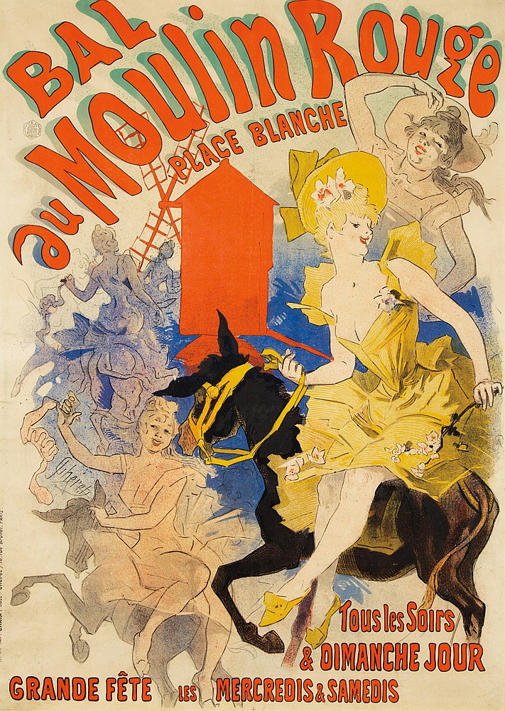Bal, Eu Moulin Rouge, Place Blanche, Tous Les Soirs, & Dimanche Jour, Grande Fete Les Mercredis & Samedis