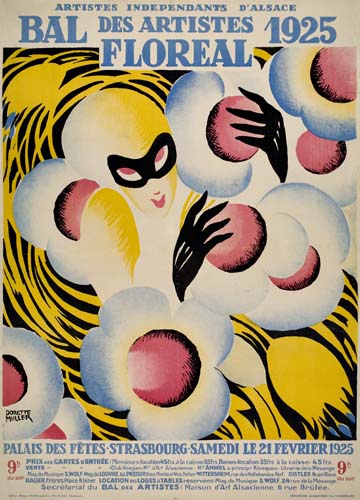 Artxstes indedendants dalsace, Bal des artistes 1925 floreal, Palais des fetes strasbourg samedi le 21 fevrier 1925