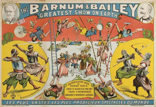 The Barnum & Bailey, Greatest Show On Earth, Merveilleuse Serie, Force Et, Les Plus Vastes Les Plus Prodicieux Spectacles Du Monde.