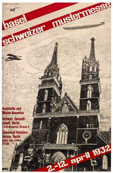Basel Schweizer Mustermesse, auskunfte und messe ausweise, schaft, berlin first bismarck strasse 4, schweizer verkehrs, bureau, berlin unter den linden 57/58., 2-12- april 1932