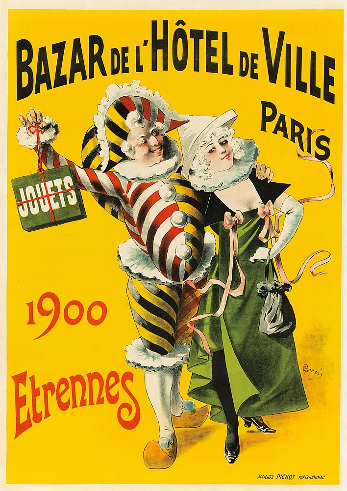 Bazar de lHotel de Ville, paris, Jouets, 1900, Entrennes, Affiches, Pichot Paris-Cognec