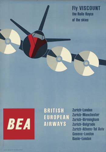 Fly Ciscount, The Rolls Royce, Of The Skies, Bea British European , Airways, Zurich-London, zurich-manchester, zurich-birmingham, Zurich-belgrade, zurich-athens-tel-aviv, Geneva-London, Basle-london