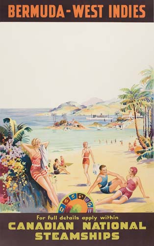 Bermuda-West Indies, For Full Details Apply Within, Canadian National, Steamships