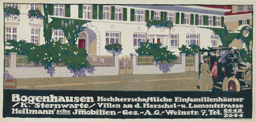 Bogenhausen Hochherrschaftliche Einfamilienhauser, /K. Sternwarte/ Villen An D. Herschel U. Lamontstrasse, Heilmann’ Sche Jmobilien Ges. A.G. Weinstr. 7, Tel., 2642, 2644
