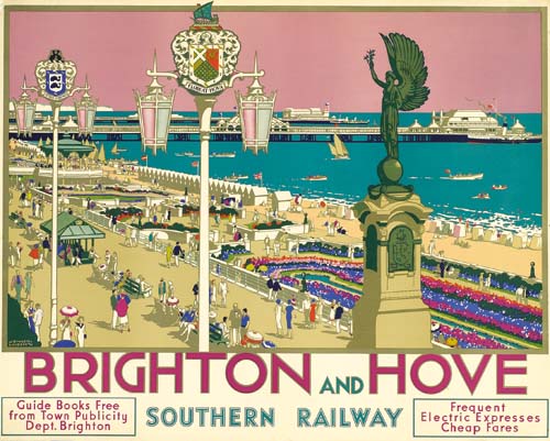 Brighton And Hove, Southern Railway, Guide Books Free, From Town Publicity, Dept. Brighton, Frequent, Electric Expresses Cheap Fares