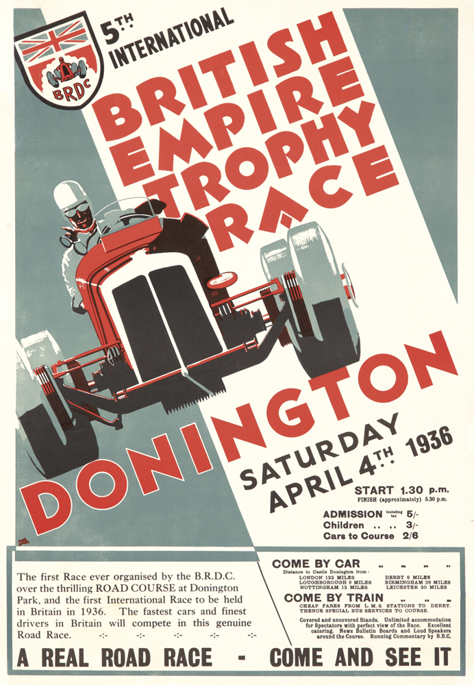 Brdc 5.Th., International, British, Empire, trophy, Race, Donigton, Saturday, April 4. Th. 1936, Start, Adminission, Come By Car, Come By Train, A Real Road Race  –   Come And See It