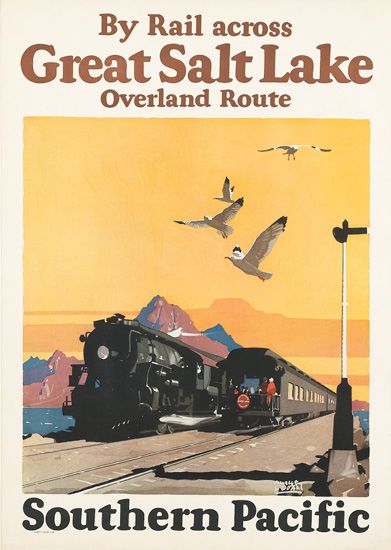 By Rail Across Great Salt Lake, Overland Route, Southern Pacific