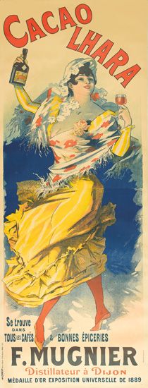 Cacao Lhara, se Trouve Dans, Tous Caees & Bonnes Epiceries, F. Mugnier, Distllateur A Dijon, Medaille D’Or Exposition Universelle De 1889