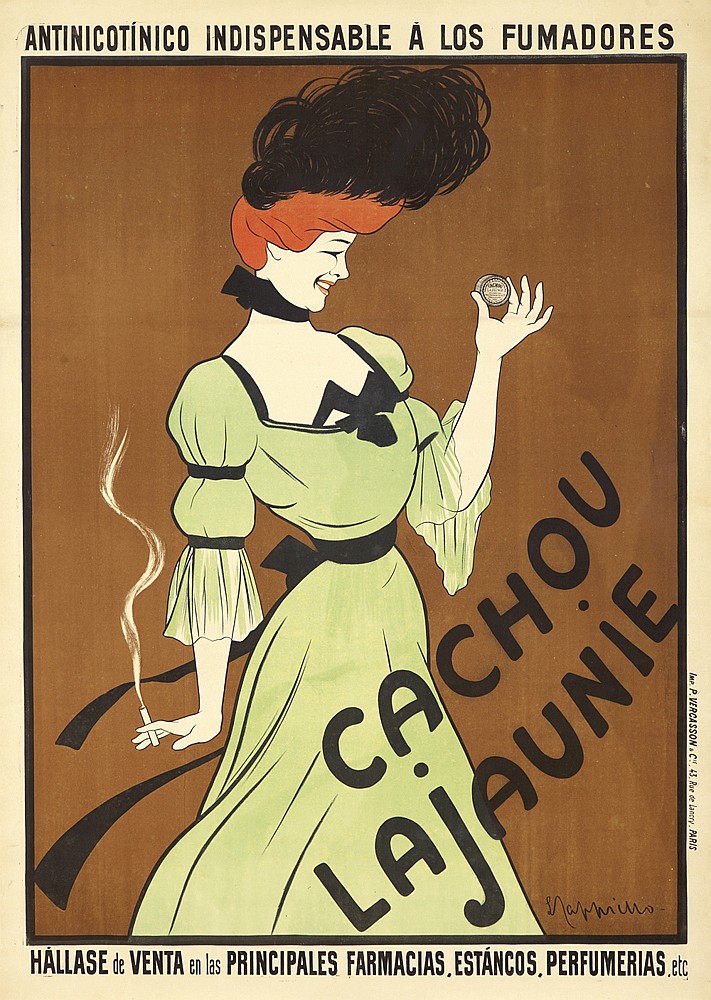 Antinicotinico Indispensable A Los Fumadores,Cachou, La Jaunie, Hallase De Venta En Las Principales Farmacias Estancos Perfumerias, Ect., Imp, P. Vercasson 43. Paris