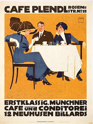 Cafe Pelndl Rosen, Str. No 11, Erstklassig. Munchner, Cafe And Conditorei, 12 Neuhusen Billards