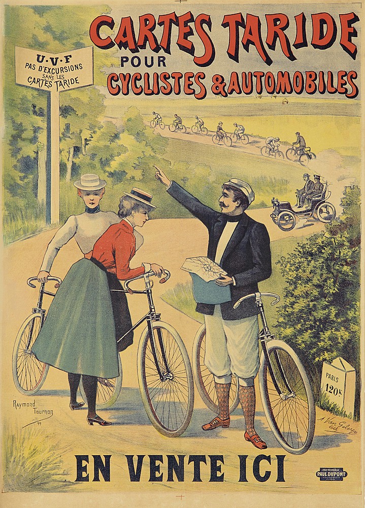 Cartes Taride, Pour, Cyclistes & Automobiles, U.V.F, Pas D’Excursions, Sans Les, Cartes Taride, Paris, 120k., En Vente Ici, Paul Dupont