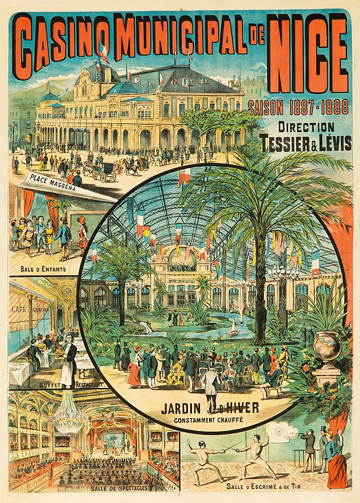Casino Municipal De Nice, Saison 1887-1888, Direction, Tessier & Levis, Place MaSSENA, Bals D’ Enfants, Cafe Glacier, Buffet Restaurant, Jardin D’Hiver, Constamment Chaiffe, Salle De Spectacles, Salle D’ Escrime & De Tir