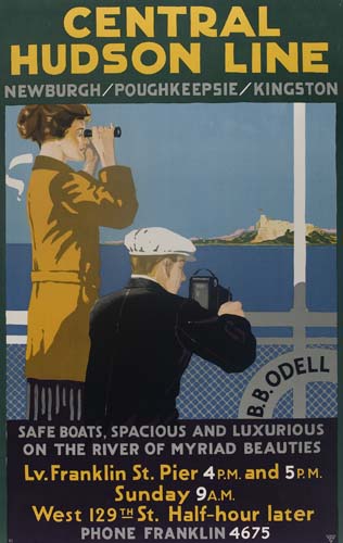 Central, Hudson Line, Newburgh/ Poughkeepsie/Kingston, B.B.Odell, Safe Boats, Spacious And Luxurious, On The River Of Myriad Beauties, Lv. Franklin St. Pier 4 P.M. And 5 P.M., SUNDAY 9 A.M., West 129 Th St. Half-Hour Later, Phone Franklin 4675
