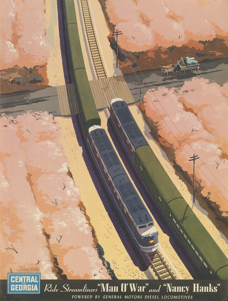 Central Of Georgia, Ride Streamliners “Man O’ War” And “Nancy Hanks” Powered By General Motors Diesel Locomotives,