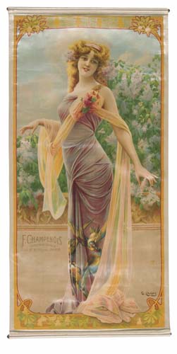 Champenois Decorative Panel On Silk