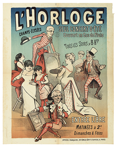 L’Horloge, Champs Elysees, Seul Concert D’Ete, Couvert En Cas De Pluie, Tous Les Soirs A 8 Hes, Entree Libre Matinees a 2H, Dimanches & Fetes