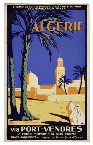 Chemin De Fer De Paris A Orlean Et Du Midi, Cie De Navigation Mixte,  Algerie, Via Port-Vendres, La Route Maritime La Plus Courte, Train-Paquebot Au Depart De Paris Quai D’ Orsay