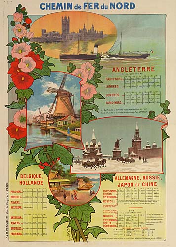 Chemin de fer de nord, Angleterre, Belgique hollande, Allemagne russie japon et chine