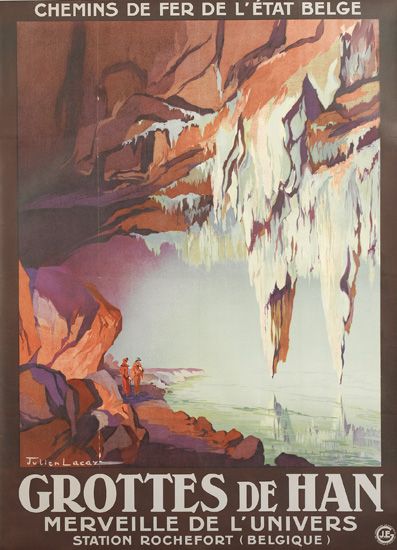 Chemins De Fer De L’Etat Belge, Grottes De Han, Merveille De L’Univers, Station Rochefort (Belgique) J.E