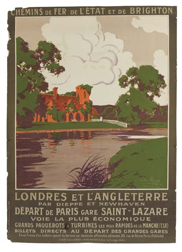 Chemins De Fer De L’Etat Et De Brighton, Londres Et L’angleterre, Par Dieppe Et Newhaven, Depart De Paris Gare Saint-Lazare, Voie La Plus Economique, Grands Paquebots A Turbines Les Plus Rapides De La Manche (T.S.F.), Billets Directs Au Depart Des Grandes Gares