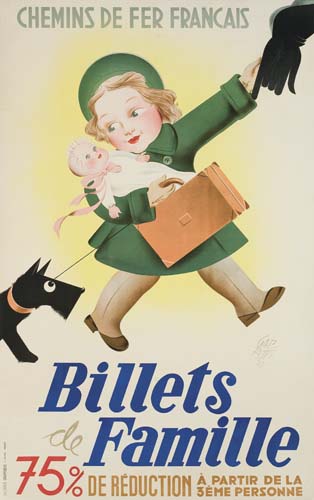 Chemins De Fer Francais, Billets, De Famille, 75% De Reduction, A Partir De La, 3eme Personne