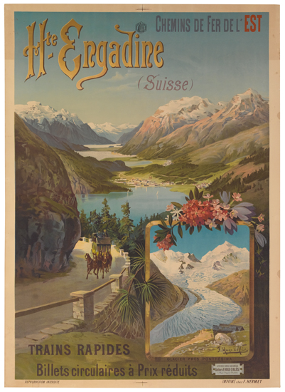 Chemins De Fer De L Est, Hte Engadine, (Suisse), Trains Rapides, Billets Circulires A Prix Reduits