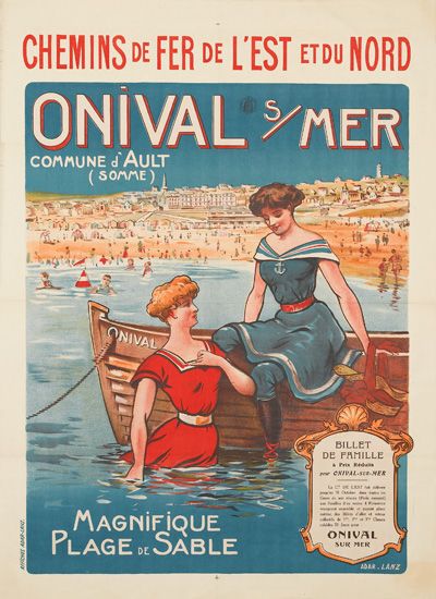 Chemis De Fer De L’est Et Du Nord, Onival Sur Mer, Magnifique Plage De Sable, Billet, De Famille Onival Sur Mer